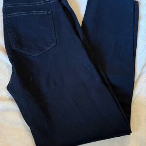 Paige Skyline Ankle Peg Jeans – Black w/ Optic White Stitching – Size 28